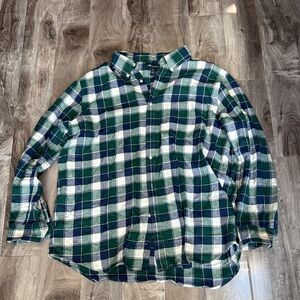 J. Crew Green and Blue Checkered Button Down Shirt